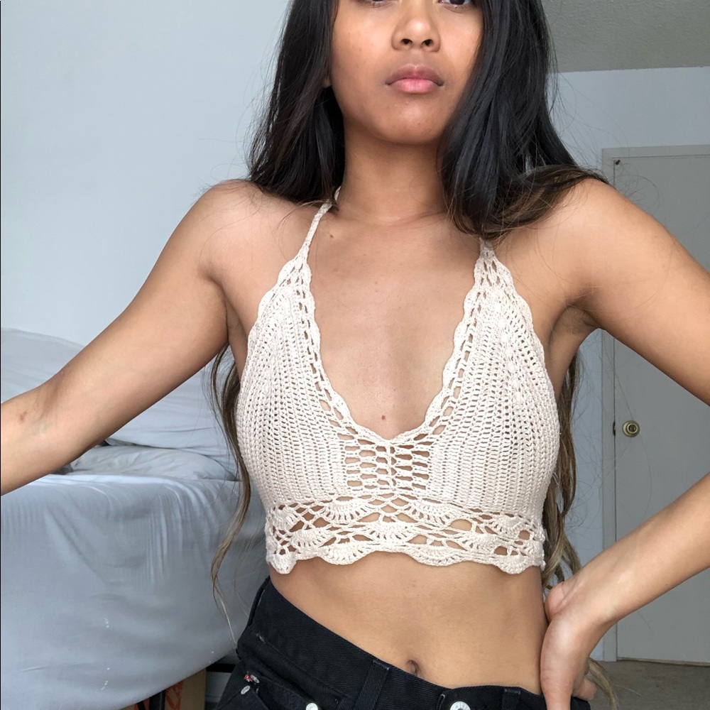 Crochet Halter Scalloped Top